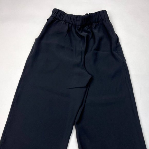 Lululemon Noir Crop Black Women 4 EUC Tie Front Pant Pockets Stretch On the Move - Picture 4 of 16
